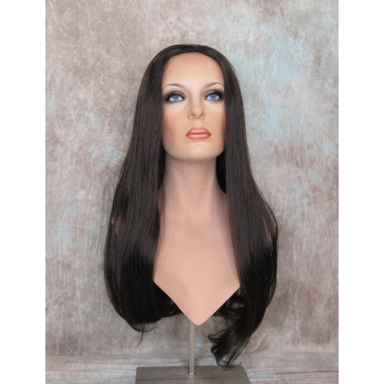 ASHLEY | Dark Brown Long Wig Showgirl Style Cascading Waves Skin Top