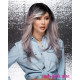 HIPSTER | Ash Pink Dark Roots Long Wig Layers Heat OK Black Pink Ends Nite