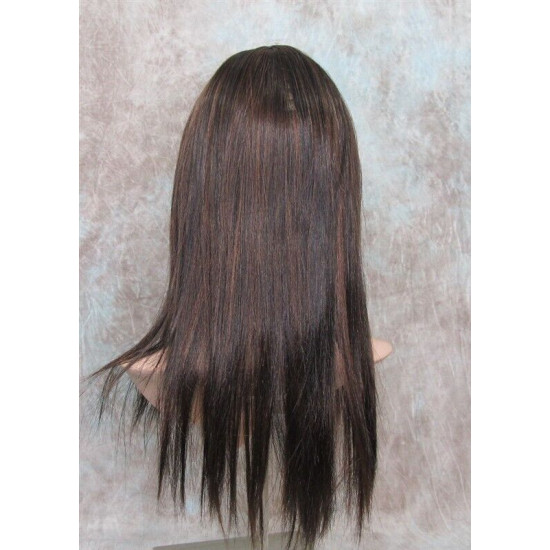 JEWEL | Black Long Wig Razor Straight Layers Bangs Skin Part Wigs 