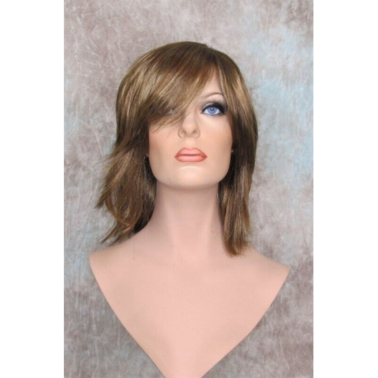 ALWAYS SEXY | Golden Brown Mix Medium Wig Long Bangs Layers Flicked Back