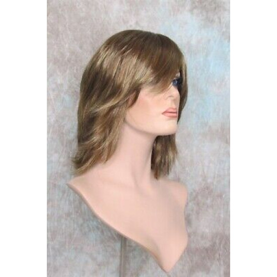 ALWAYS SEXY | Golden Brown Mix Medium Wig Long Bangs Layers Flicked Back