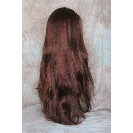 ALICIA XL | Auburn Copper Red Long Wig SEXY Extra Long Skin Part Bangs 28"