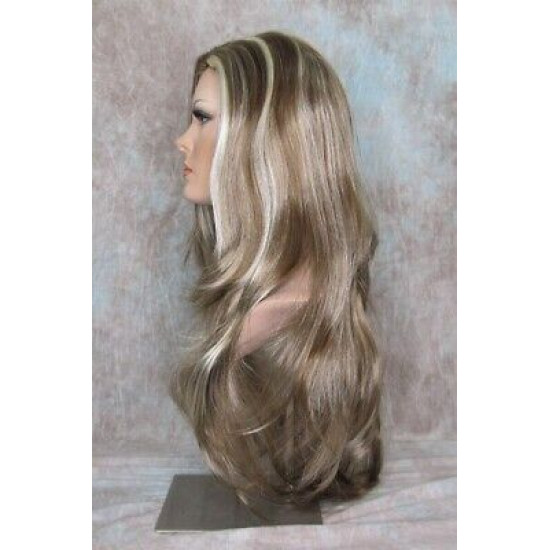 LINDA XL | Dark Ash Blonde Mix Long Layers Wig Full Skin Top 28" 