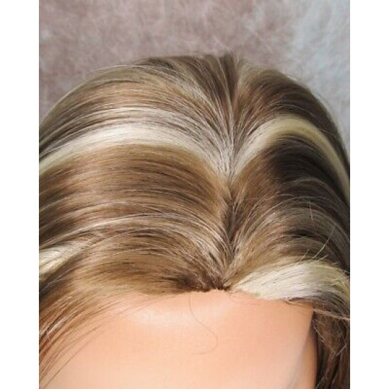 LINDA XL | Dark Ash Blonde Mix Long Layers Wig Full Skin Top 28" 