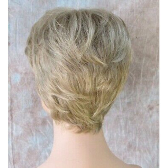 WENDY | Golden Blonde Brown Short Wig Sexy Wispy Layers Tapered Back