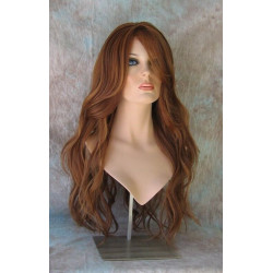 CALA | Auburn Strawberry Long Wig Heat OK 24" Layers Waves Bangs Skin Part