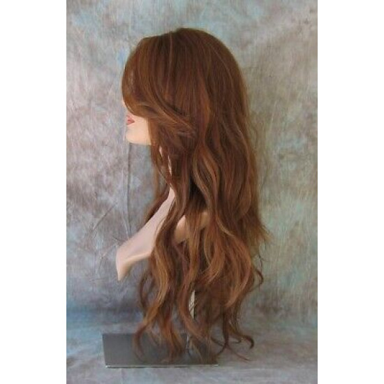 CALA | Auburn Strawberry Long Wig Heat OK 24" Layers Waves Bangs Skin Part
