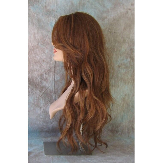 CALA | Auburn Strawberry Long Wig Heat OK 24" Layers Waves Bangs Skin Part