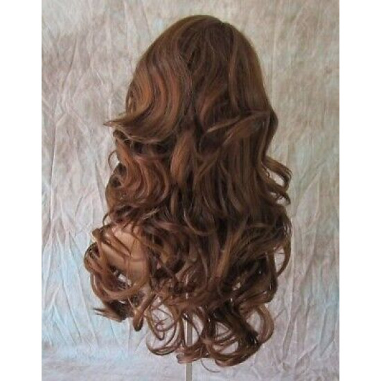 HS PHOENIX | Auburn Strawberry Long Wig Flip Ends Gentle Wave Skin Part HEAT OK 