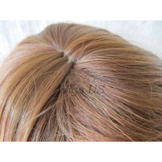 HS PHOENIX | Auburn Strawberry Long Wig Flip Ends Gentle Wave Skin Part HEAT OK 