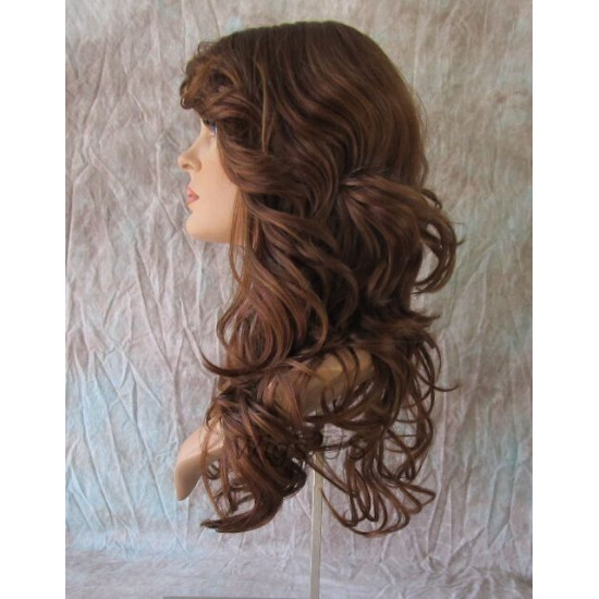 HS PHOENIX | Auburn Strawberry Long Wig Flip Ends Gentle Wave Skin Part HEAT OK 