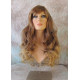 ANDREA | Auburn Blonde Mix Long Wig Long Gentle Curls Skin Part Bangs 24" 