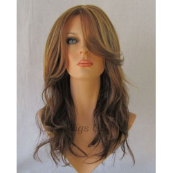 SUNDAY | Long Beachy Waves Wig COLOR CHOICE Heat OK Long Bangs Skin Part Wavy 