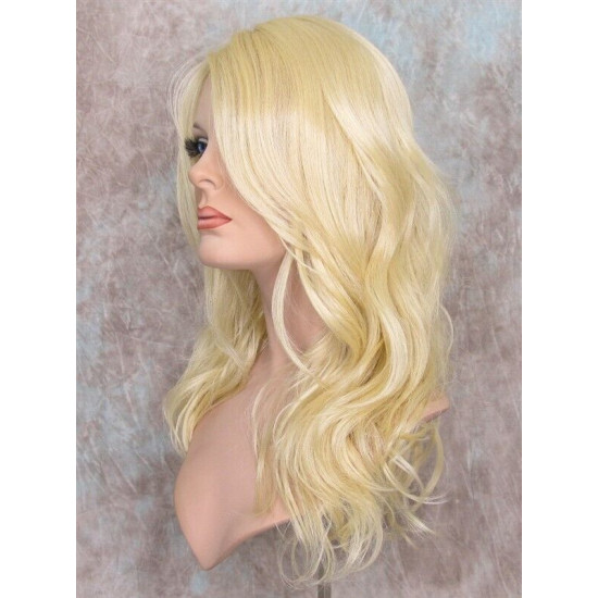 SUNDAY | Light Blonde Long Wig Heat OK Long Bangs Skin Part Wigs 