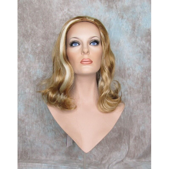 ANGELA 750 | Strawberry Blonde Mix Medium Wig Gentle Waves Skin Top No Bang