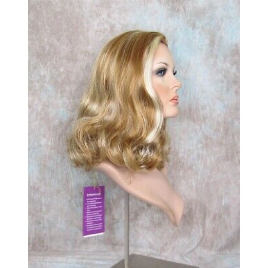 ANGELA 750 | Strawberry Blonde Mix Medium Wig Gentle Waves Skin Top No Bang