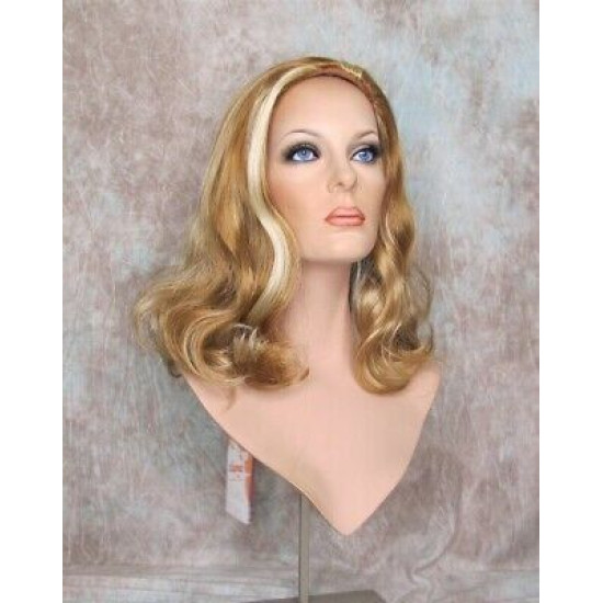 ANGELA 750 | Strawberry Blonde Mix Medium Wig Gentle Waves Skin Top No Bang