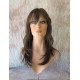 ALLY | Medium Brown Long Wig Layers Face Frame Full Bangs Skin Part 24" 