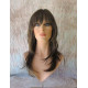 ALLY | Medium Brown Long Wig Layers Face Frame Full Bangs Skin Part 24" 