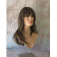 ALLY | Medium Brown Long Wig Layers Face Frame Full Bangs Skin Part 24" 