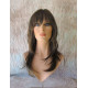 ALLY | Medium Brown Long Wig Layers Face Frame Full Bangs Skin Part 24" 