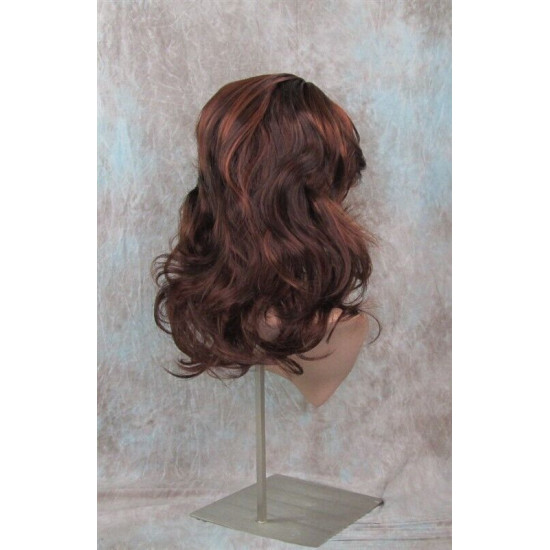 SHANIA | Auburn Copper Long Soft Waves Wig Bangs Side Part 17" 