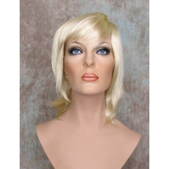 ALICIA S | Light Blonde Medium Wig Layered Skin Part Full Bangs