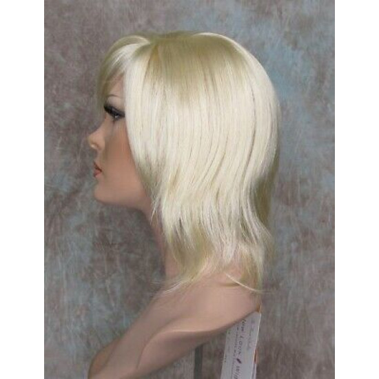 ALICIA S | Light Blonde Medium Wig Layered Skin Part Full Bangs