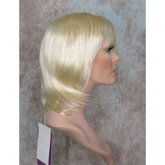 ALICIA S | Light Blonde Medium Wig Layered Skin Part Full Bangs