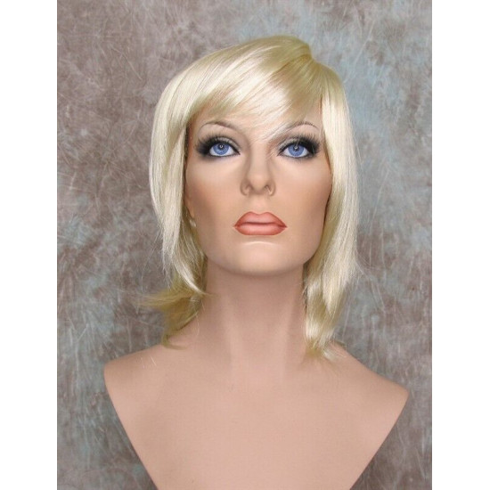 ALICIA S | Light Blonde Medium Wig Layered Skin Part Full Bangs