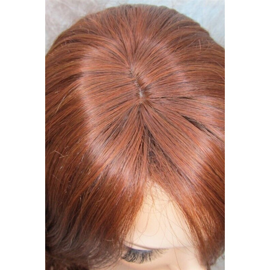 GABBY | Copper Auburn Long Wig Long Barrel Curls Skin Part HEAT OK Wigs 