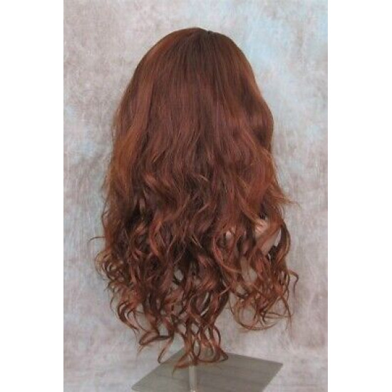 GABBY | Copper Auburn Long Wig Long Barrel Curls Skin Part HEAT OK Wigs 