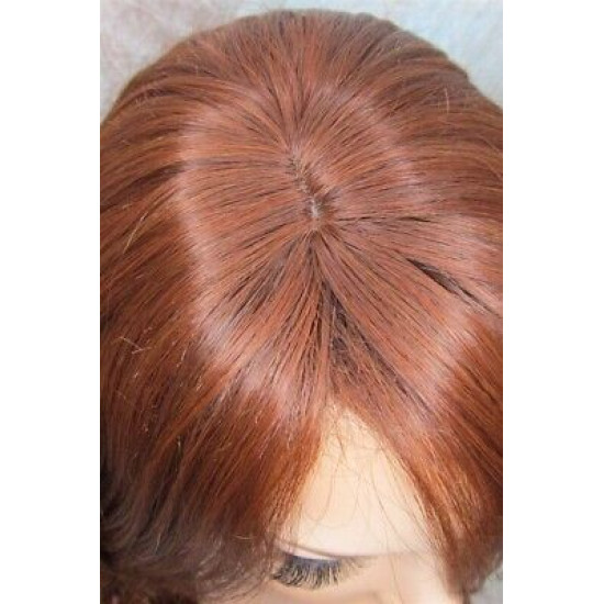 GABBY | Copper Auburn Long Wig Long Barrel Curls Skin Part HEAT OK Wigs 