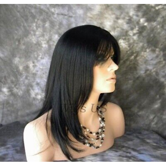 BEAUTY ADDICTION | Jet Black Long Wig Layers Bangs | Forever Young