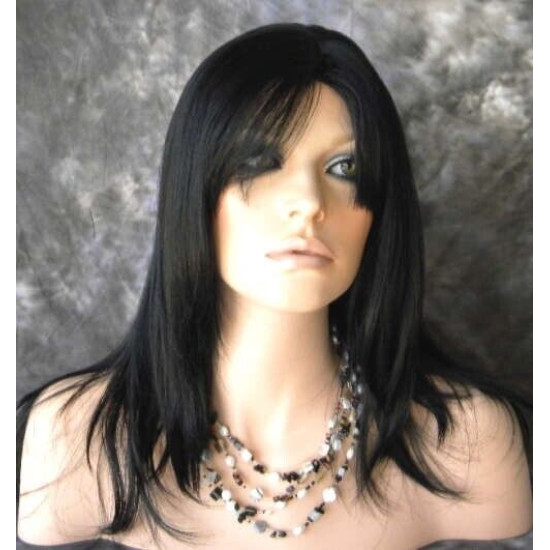 BEAUTY ADDICTION | Jet Black Long Wig Layers Bangs | Forever Young