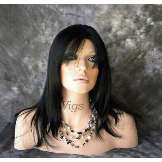 BEAUTY ADDICTION | Jet Black Long Wig Layers Bangs | Forever Young