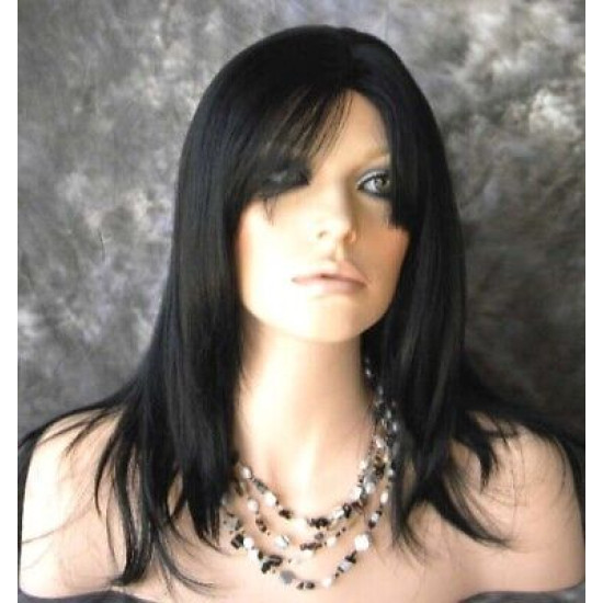 BEAUTY ADDICTION | Jet Black Long Wig Layers Bangs | Forever Young