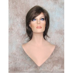 DEIDRE | Medium Brown Medium Wig Shag Long Bangs Flicked Back Ends