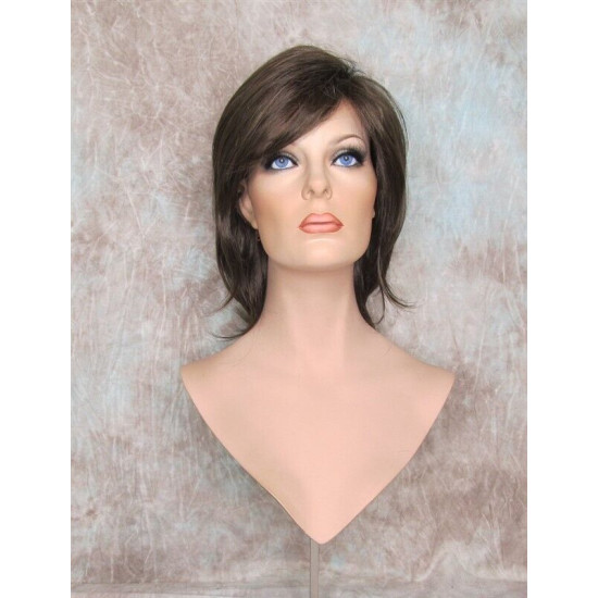 DEIDRE | Medium Brown Medium Wig Shag Long Bangs Flicked Back Ends