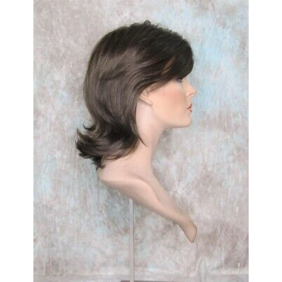DEIDRE | Medium Brown Medium Wig Shag Long Bangs Flicked Back Ends