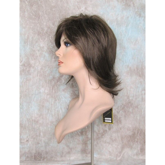 DEIDRE | Medium Brown Medium Wig Shag Long Bangs Flicked Back Ends