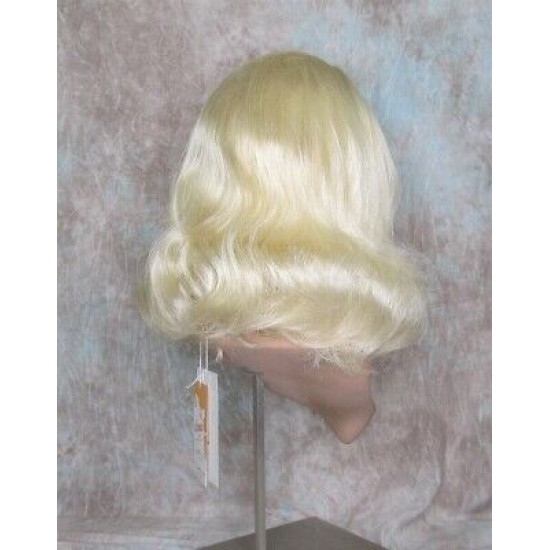 ANGELA 750 | Light Blonde Medium Wig Gentle Waves Skin Top No Bang