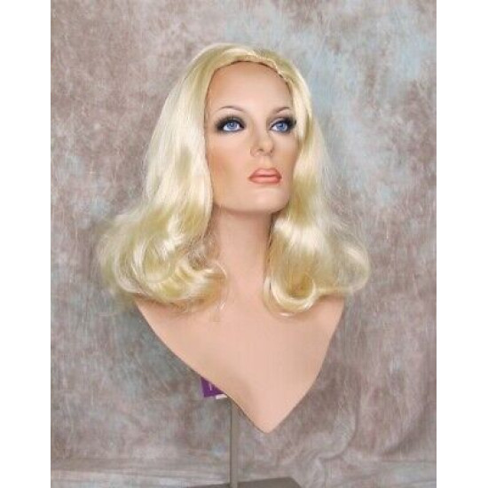 ANGELA 750 | Light Blonde Medium Wig Gentle Waves Skin Top No Bang