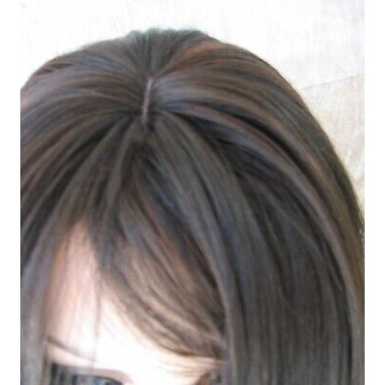 CALA | Brown Auburn Long Wig Heat OK 24" Layers Waves Bangs Skin Part 