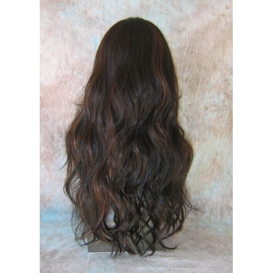 CALA | Brown Auburn Long Wig Heat OK 24" Layers Waves Bangs Skin Part 