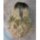 SHANIA | Champagne Blonde Long Soft Waves Wig Bangs Side Part 17" 