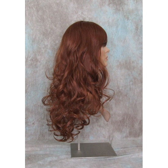 VEGAS | Copper Red Long Wig Curls Bangs Heat OK Wigs 