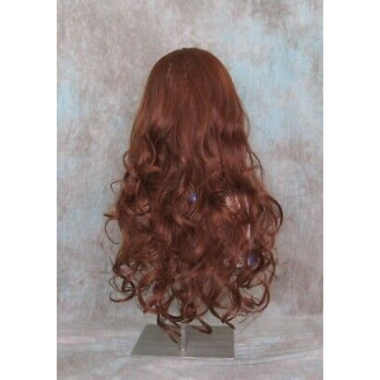 VEGAS | Copper Red Long Wig Curls Bangs Heat OK Wigs 