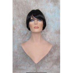 GIGI | Sexy Black Short Wig Bob Style Skin Crown Tapered Back 1