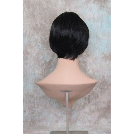 GIGI | Sexy Black Short Wig Bob Style Skin Crown Tapered Back 1